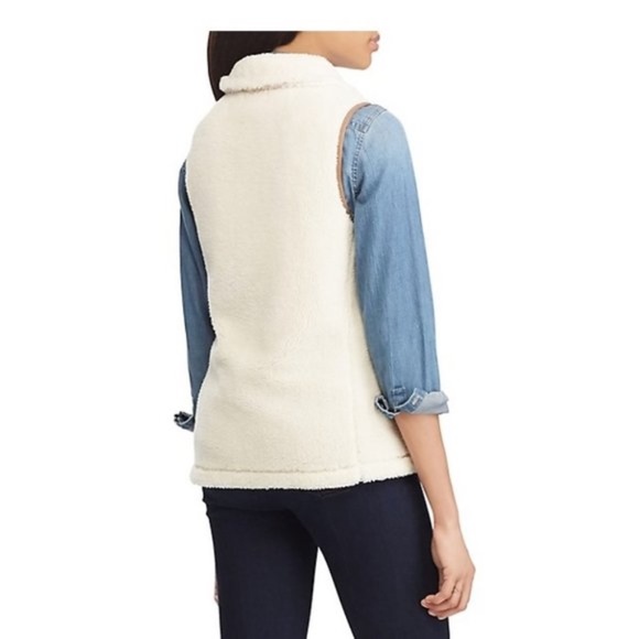 Chaps Faux Shearling Mockneck Vest - Picture 2 of 9